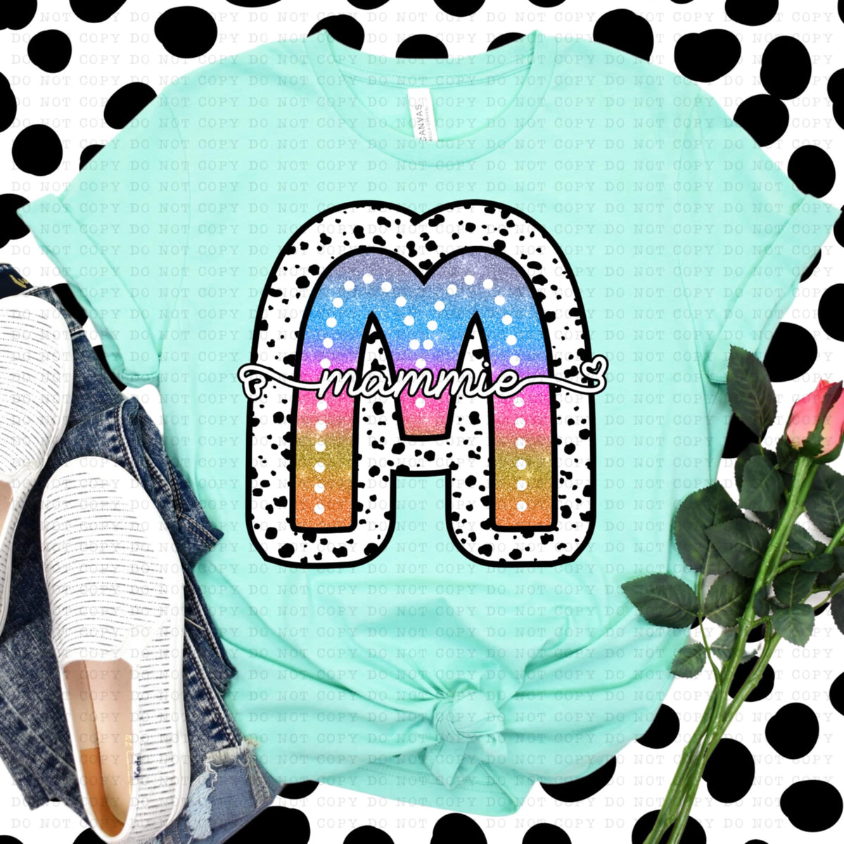 M mammie tie dye dottie (ECHT) 94272 DTF transfer