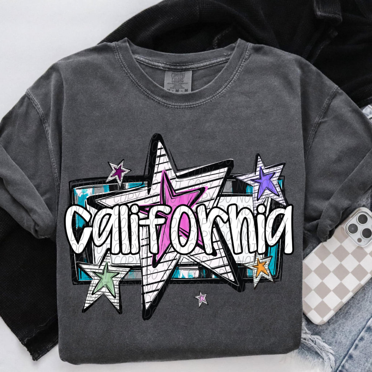 California stars (CITY) 85374 DTF transfer