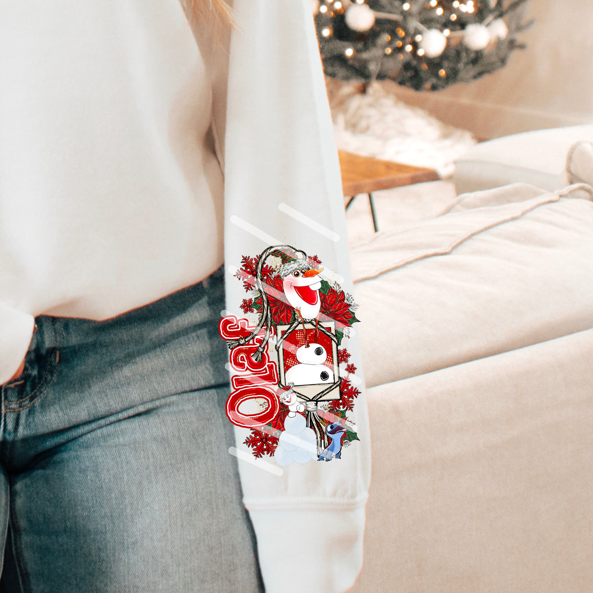 Snowman Santa hat SLEEVE (RENEWED) 113639 DTF transfer