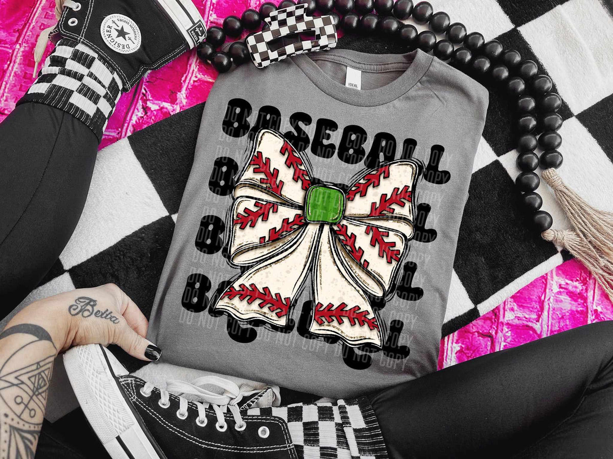 Baseball stacked bow (caplinger) 52918 DTF transfer