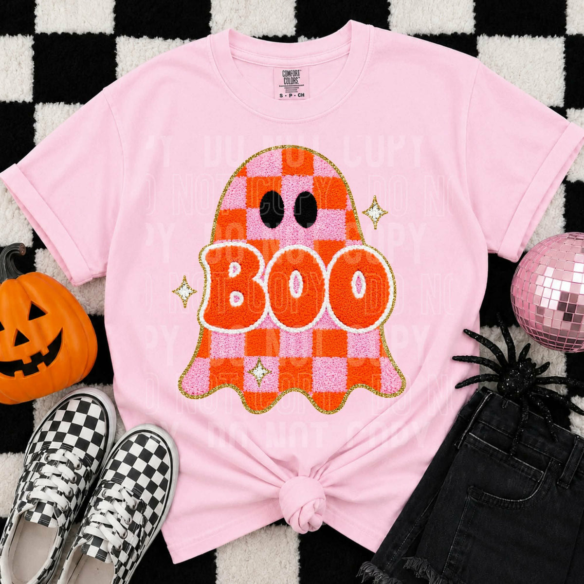 Boo faux chenille ghost Sunday Special DTF transfer
