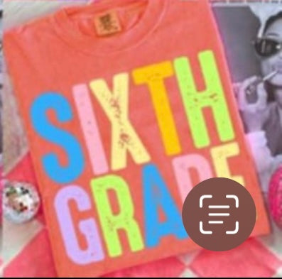 Sixth grade colorful grunge 107563 DTF transfer