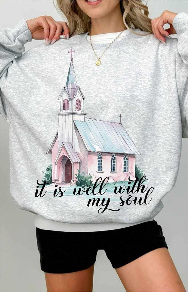 It is well with my soul pink church 73809 DTF transfer