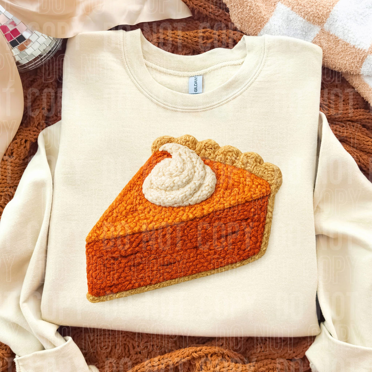 Faux Yarn crochet pumpkin pie (Sbb) DTF Transfer
