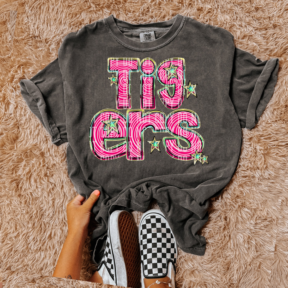 TIGERS pink swirl (Caplinger) DTF transfer