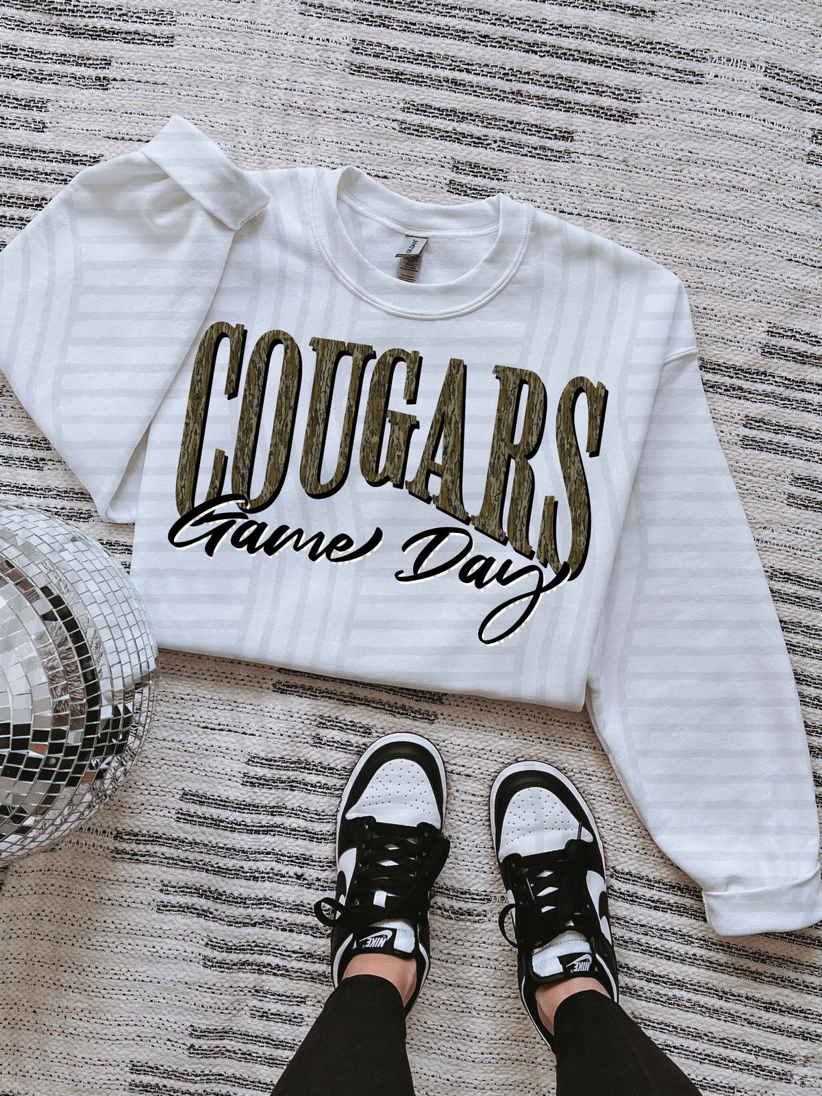 cougars game day arched camo font (Caplinger) DTF Transfer