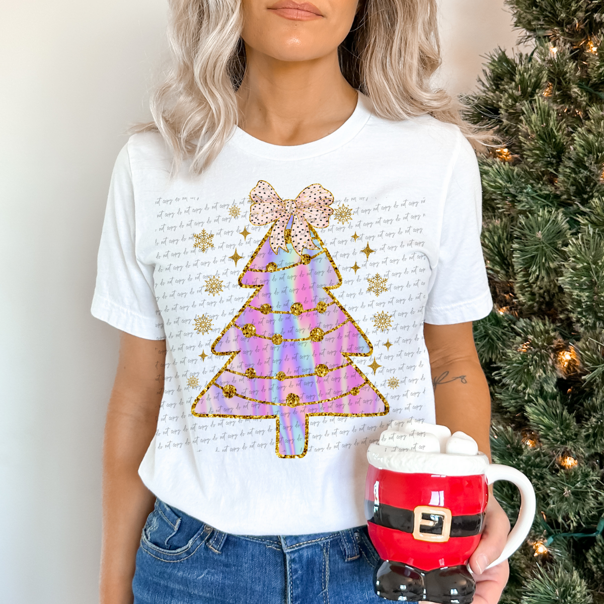 Christmas Tree With Bow On Top 68164 DTF Transfer