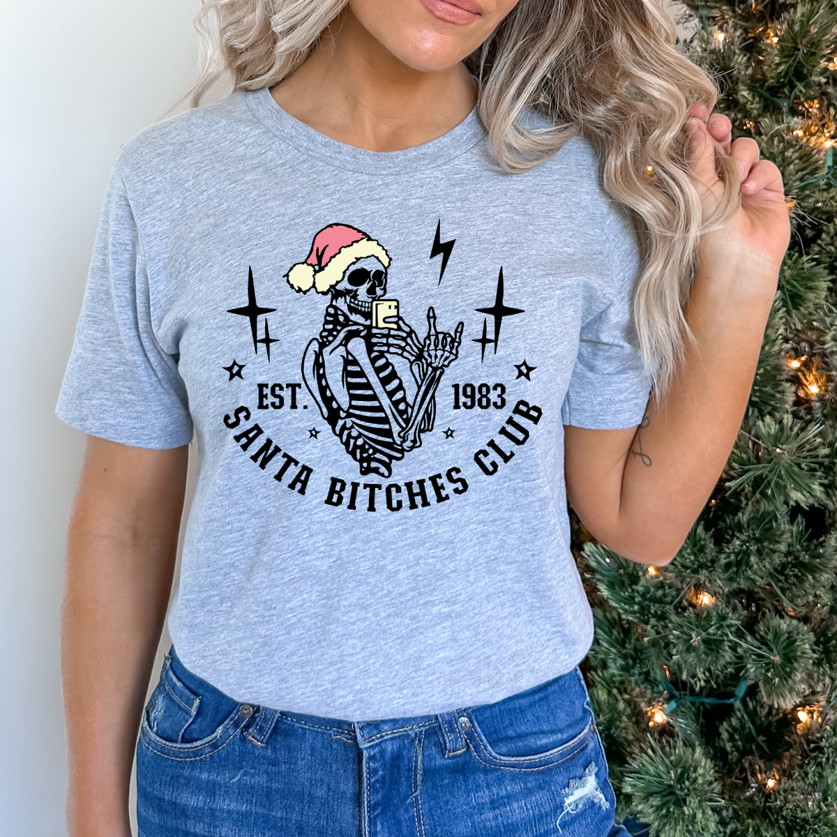 Santa Bitches Club (PINK & WHITE HAT) 68285  DTF Transfer