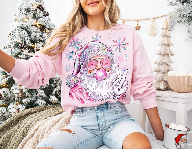 Pink Santa 67616 DTF transfer
