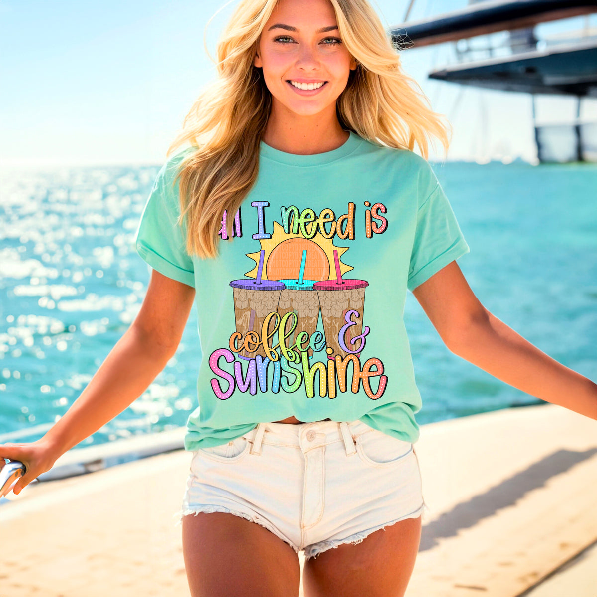All I need is coffee & sunshine (SDD) 96011 DTF transfer