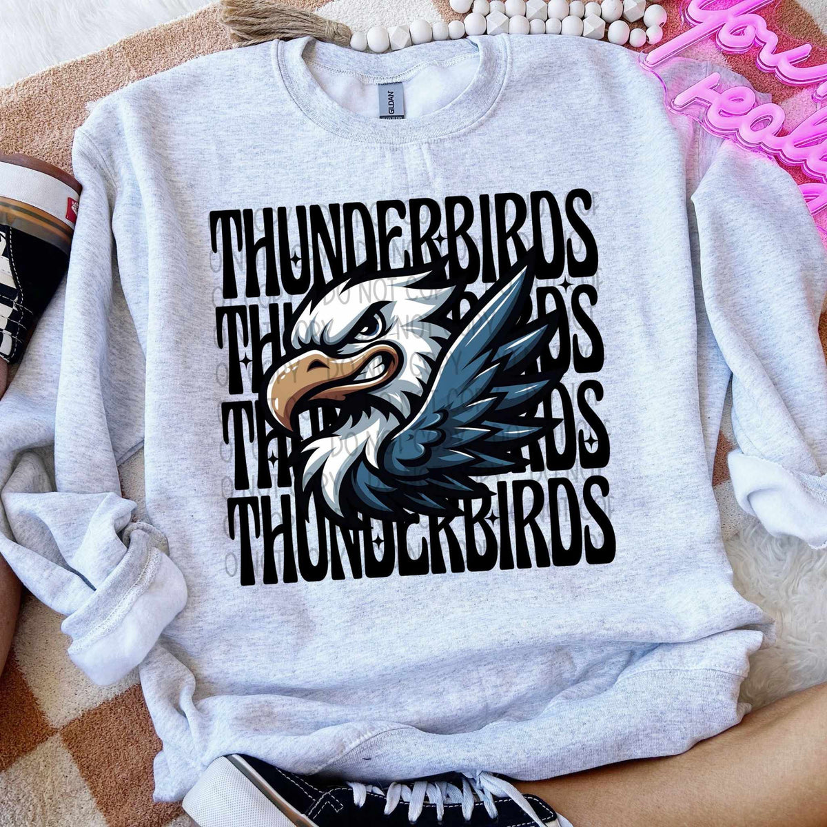 Thunderbirds stacked Winking Mascot SWD 49202 DTF transfer