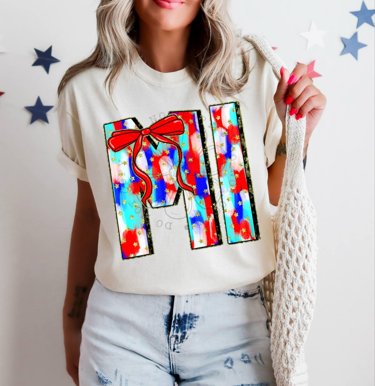 Patriotic brushstroke states DTF transfers