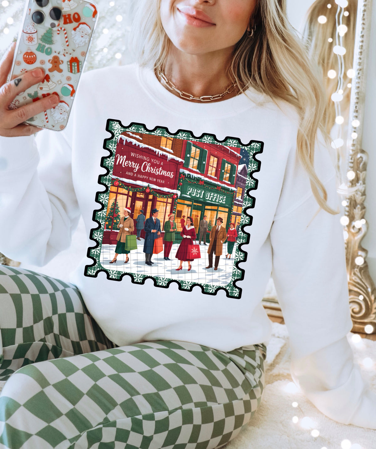 Town Merry Christmas Stamp (DDD) DTF transfer