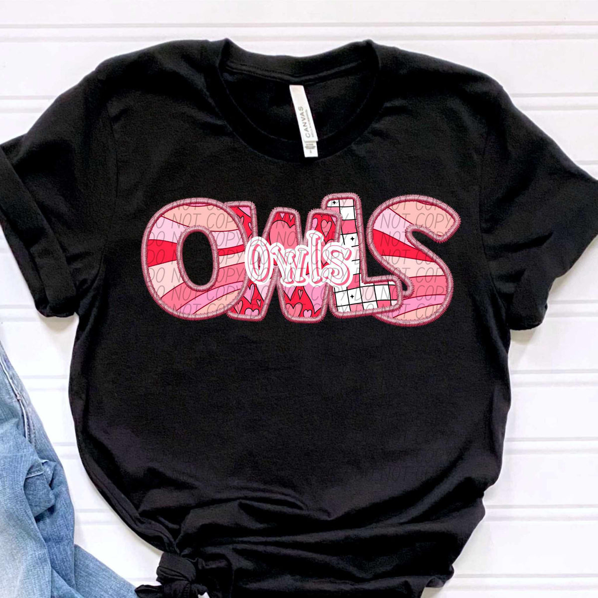 Owls pink groovy (CITY) 79684 DTF transfer