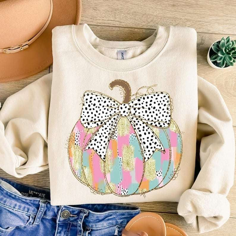 Pastel brushstroke pumpkin 62155 DTF transfer