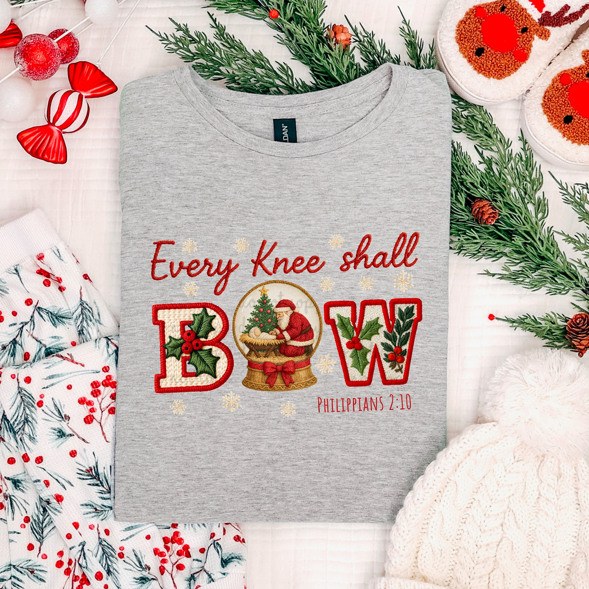 Every knee shall bow red Philippians DTF transfer