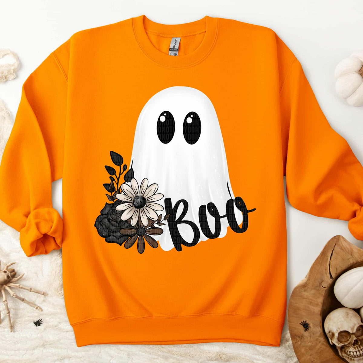 Boo Ghost with flowers (sdd) DTF transfer