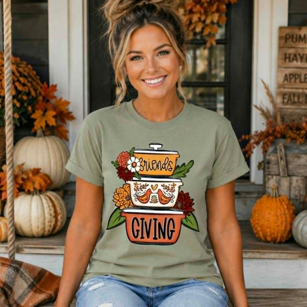 Friends giving stacked cooking pots (SDD) DTF Transfer
