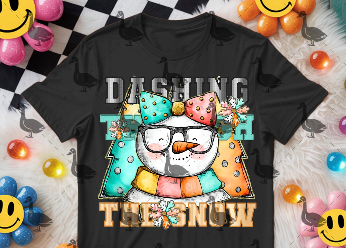 Dashing through the snow snowman 109283 DTF transfer