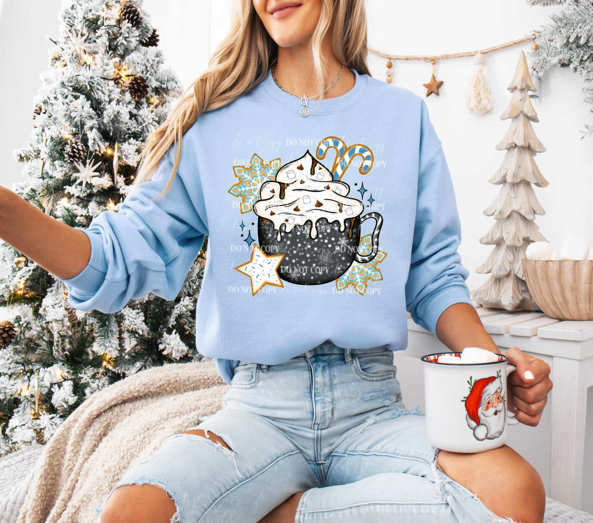 Mug with snowflake cookies 70172 DTF transfer