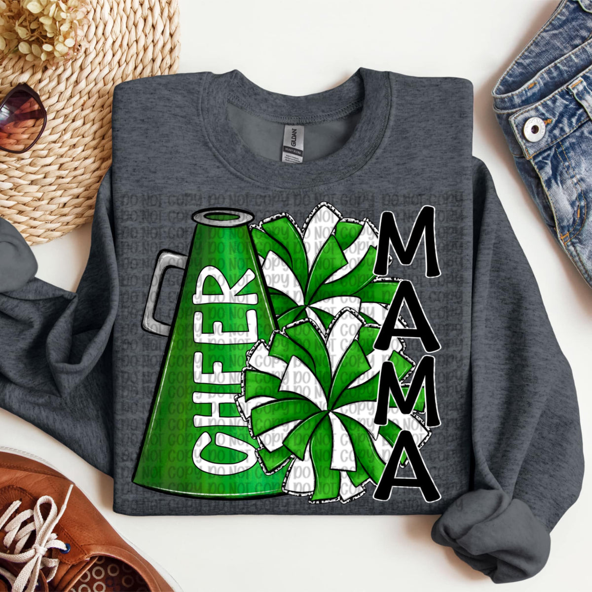 Cheer mama green  megaphone vertical (VP) 91938 DTF transfer