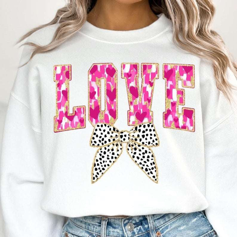 Love brushstroke with bow 70790 DTF transfer