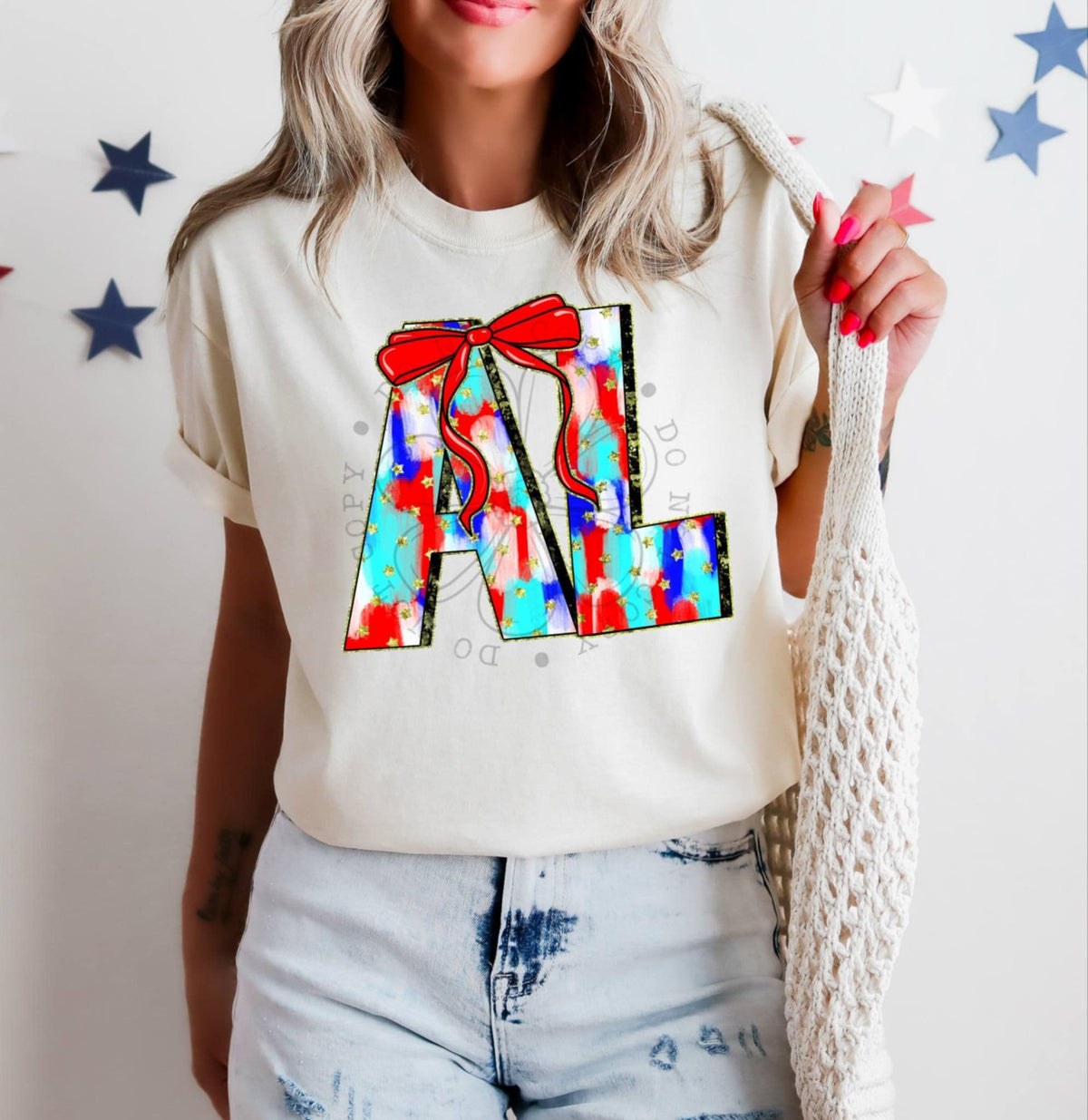 Patriotic brushstroke states DTF transfers