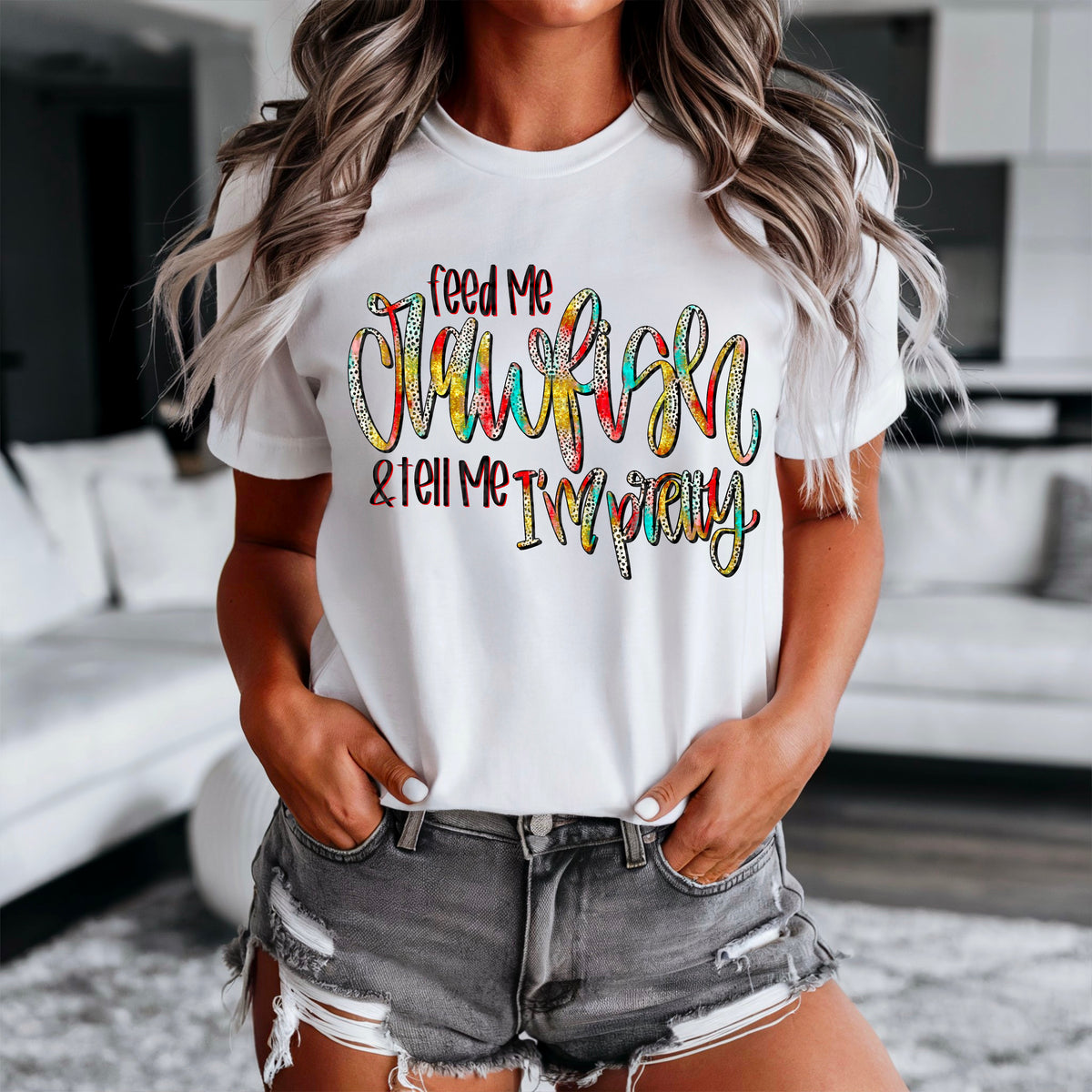 Feed me crawfish & tell me I’m pretty 90419 DTF transfer