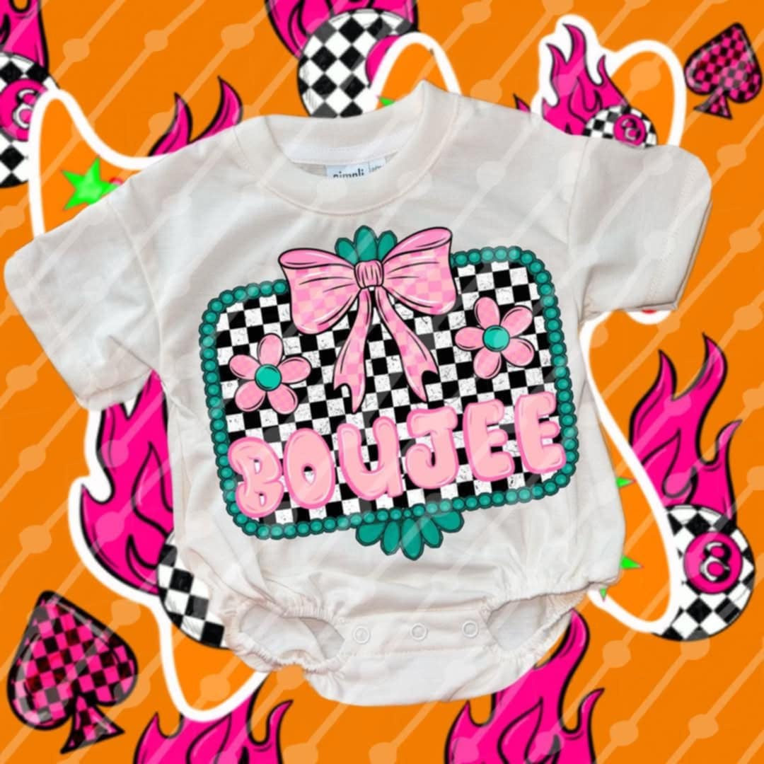 Boujee checkered background (JBD) 97228 DTF transfer