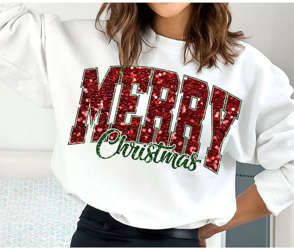 Merry Christmas sequin 55297 DTF transfer