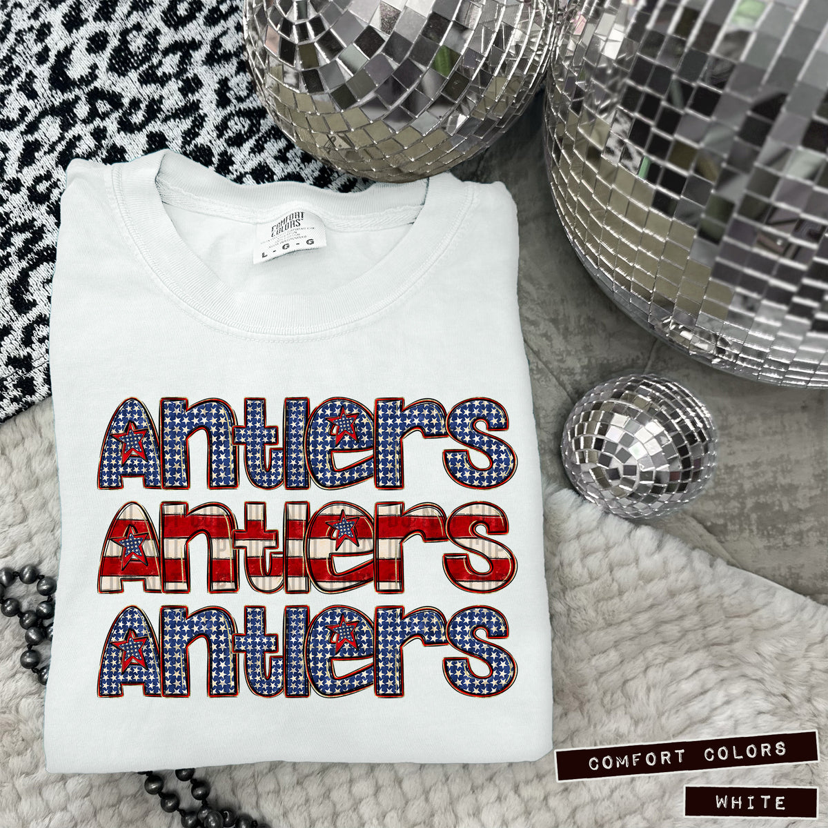 Antlers RWB stacked (Caplinger) DTF transfer