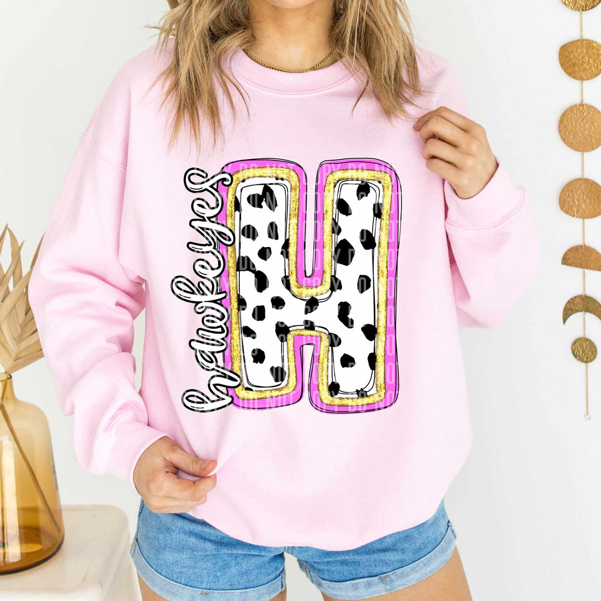 Hawkeyes Polka Font Mascot Caplinger 56193 DTF transfer