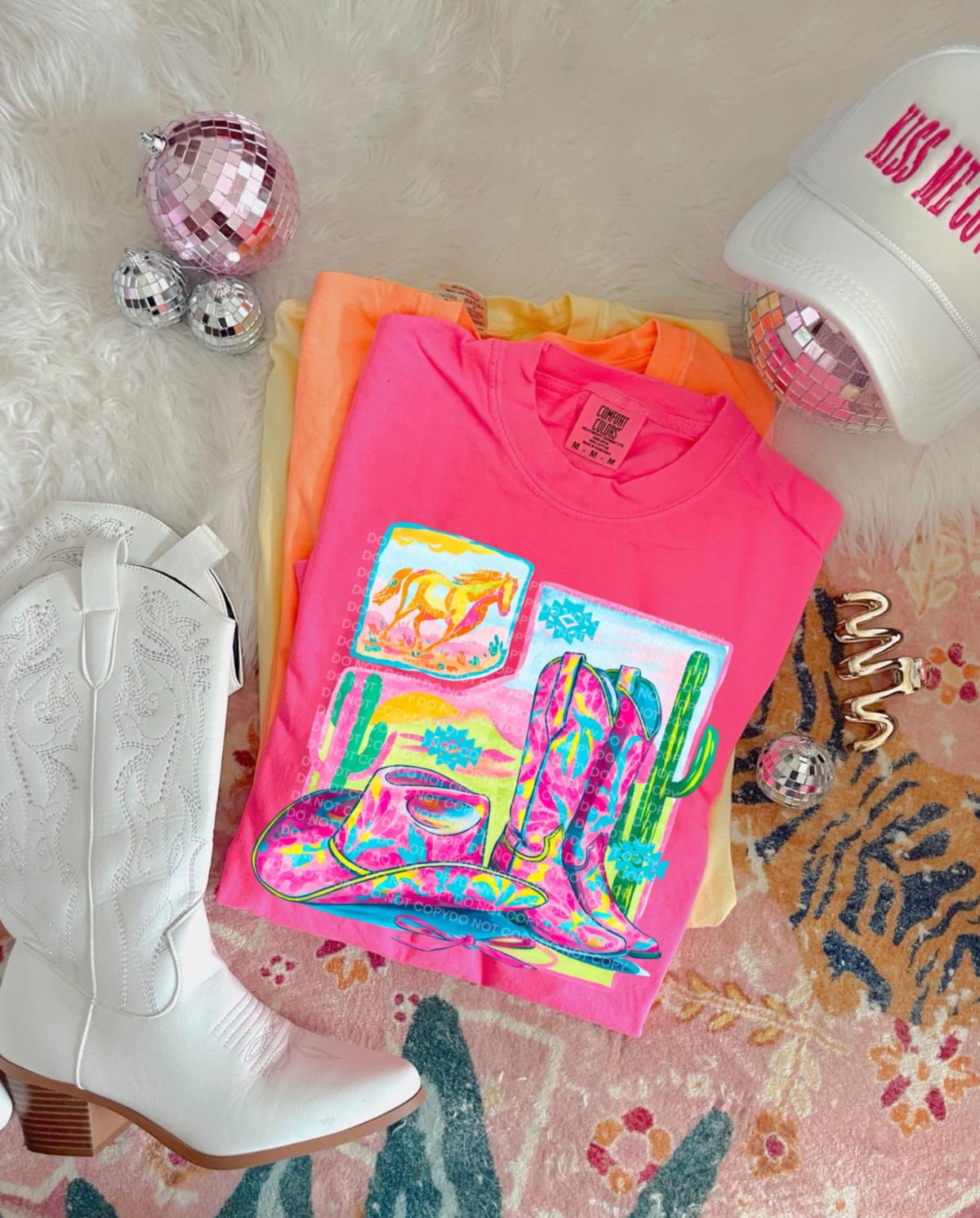 Colorful boots cactus and hat SCG DTF Transfer