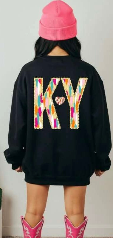 KY brushstroke with heart (S&G) 82970 DTF transfer