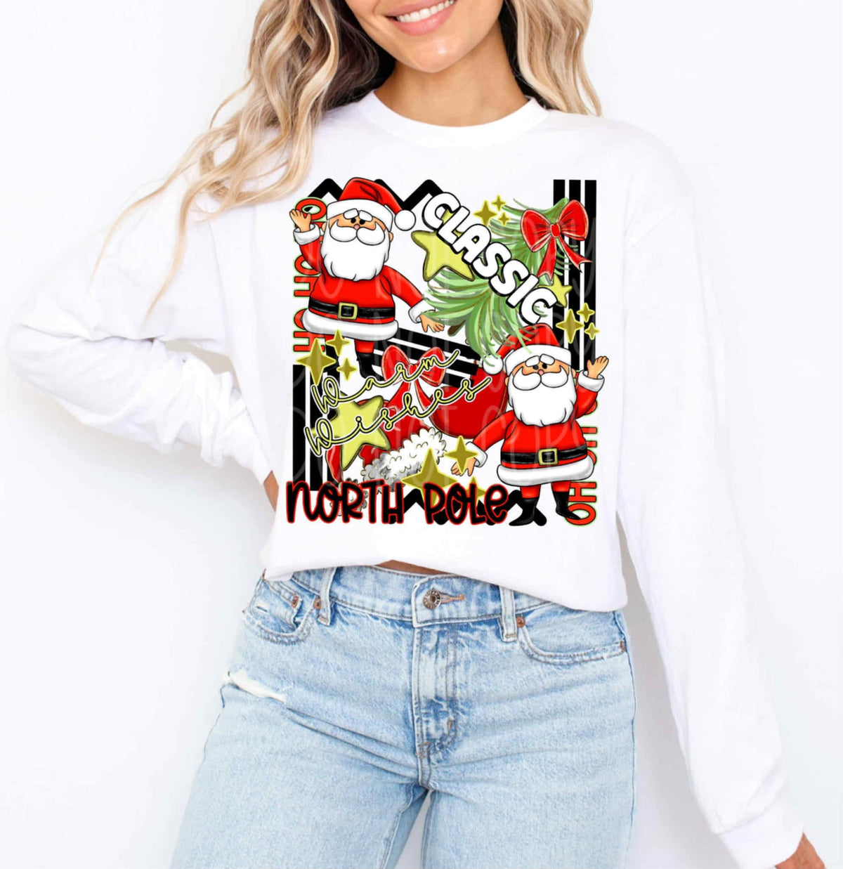 Santa classic Christmas collage EXCLUSIVE DTF transfer