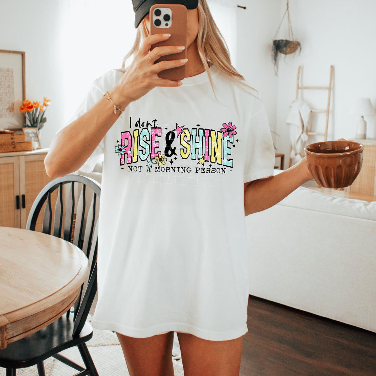 I dont rise and shine with flowers (csc) DTF transfer
