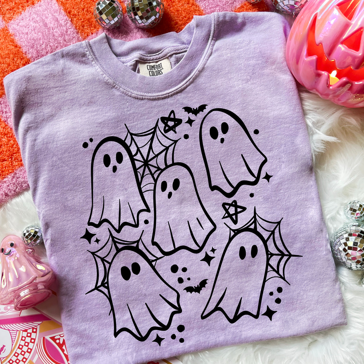 Ghosts with spider webs (black) (CSC) DTF Transfer