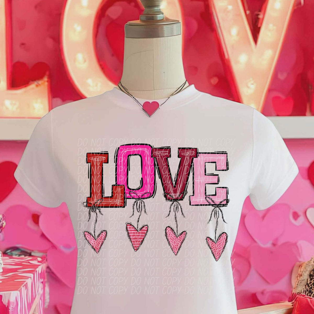 Love falling hearts (city) DTF transfer