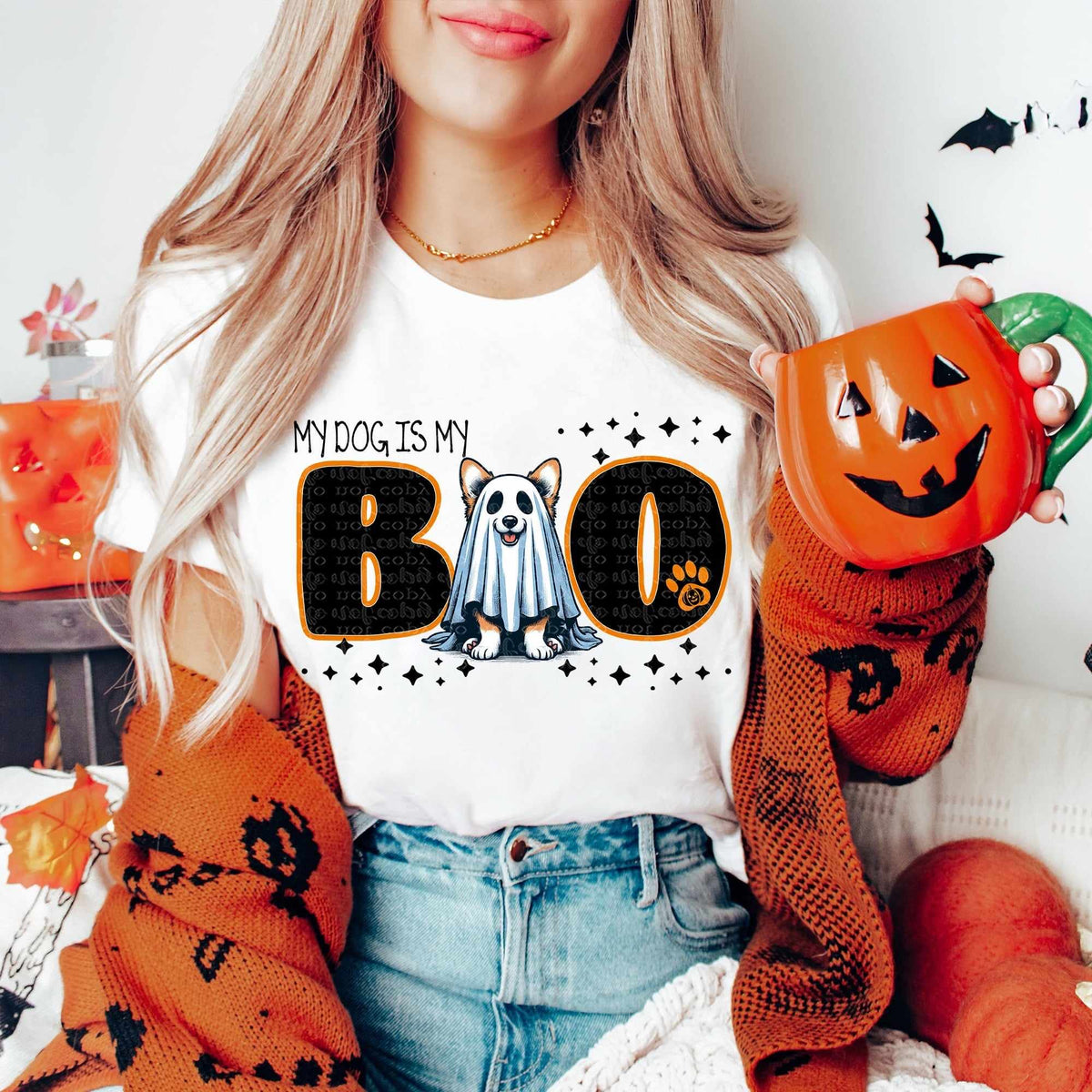 Tricolor Corgi Dog My dog is my boo TTD 49656 DTF TRANSFER
