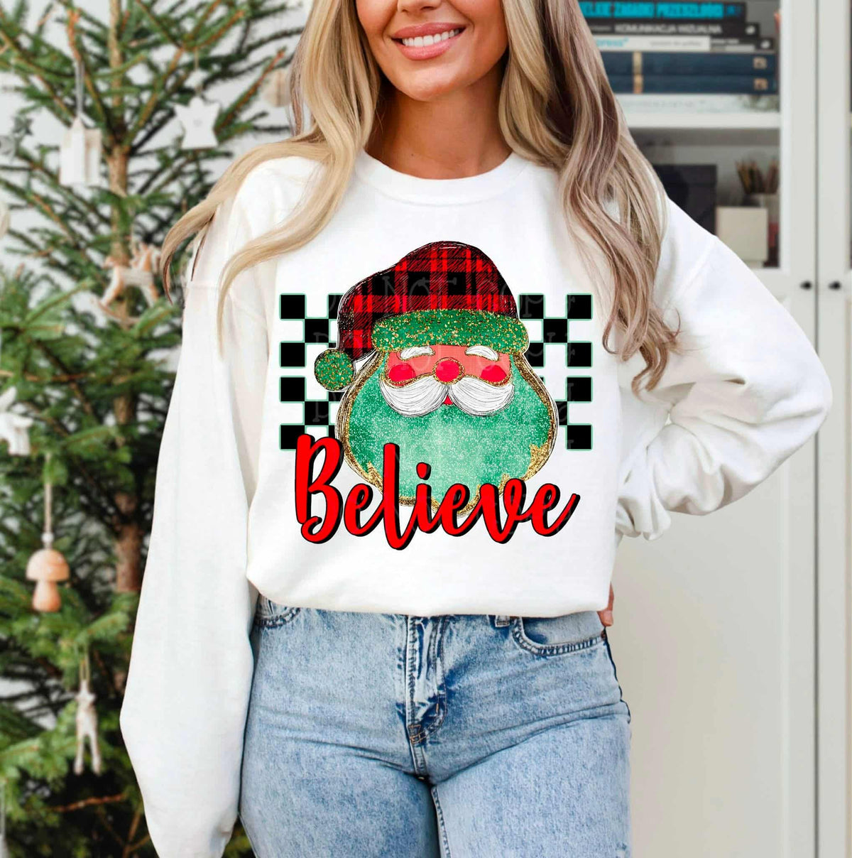 Believe Santa Plaid Hat (C’s) DTF Transfer