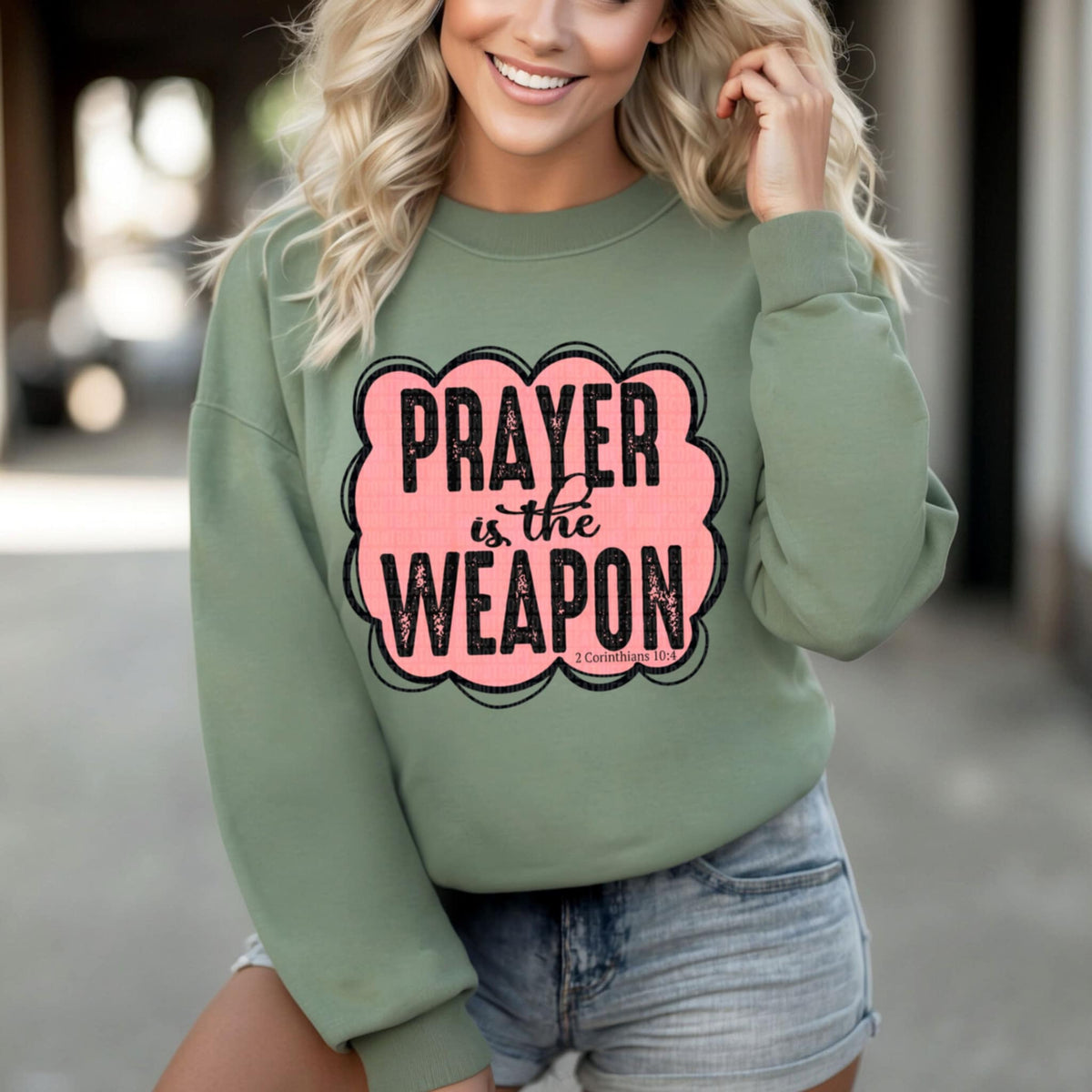 Prayer is the weapon (SDD) 93160 DTF transfer