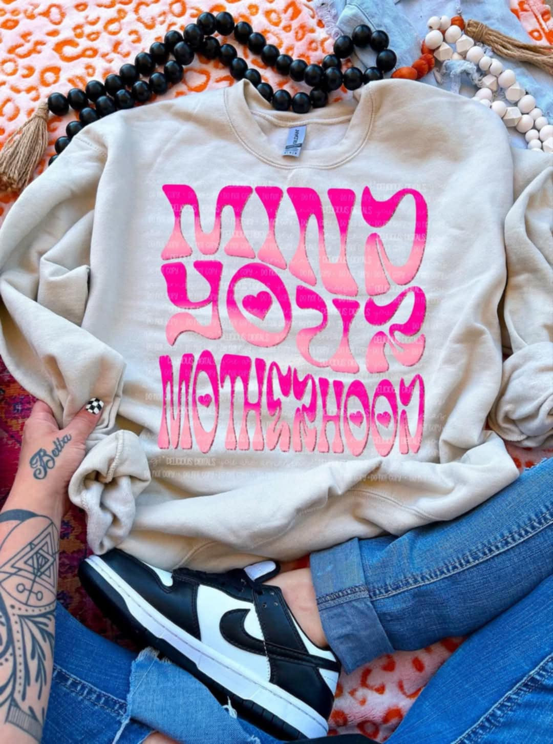 Mind your motherhood pink 98268 DTF transfer