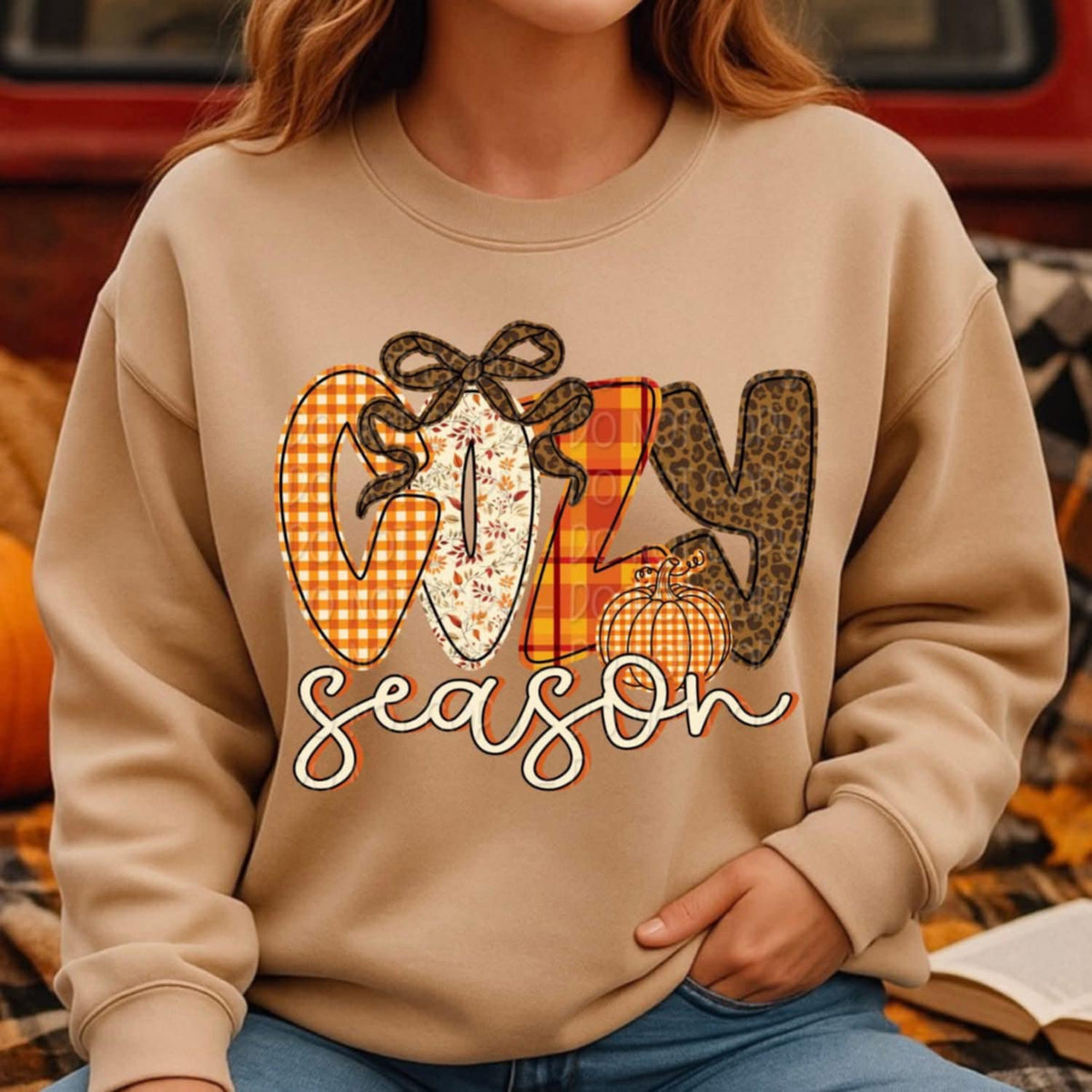 Cozy Season Leopard Bow (digi) DTF transfer