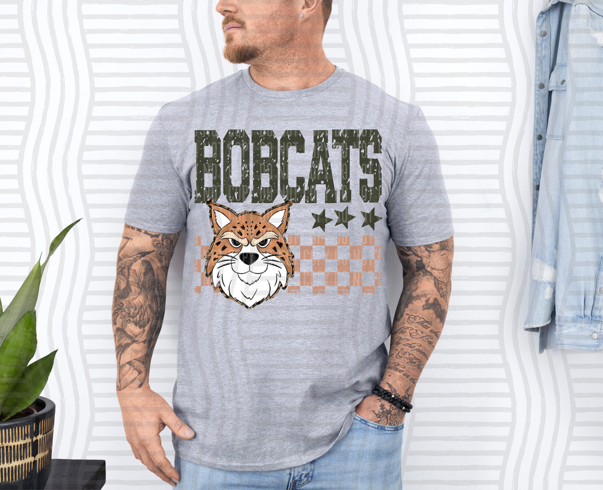 Bobcats Tan Checker (Caplinger) DTF Transfers