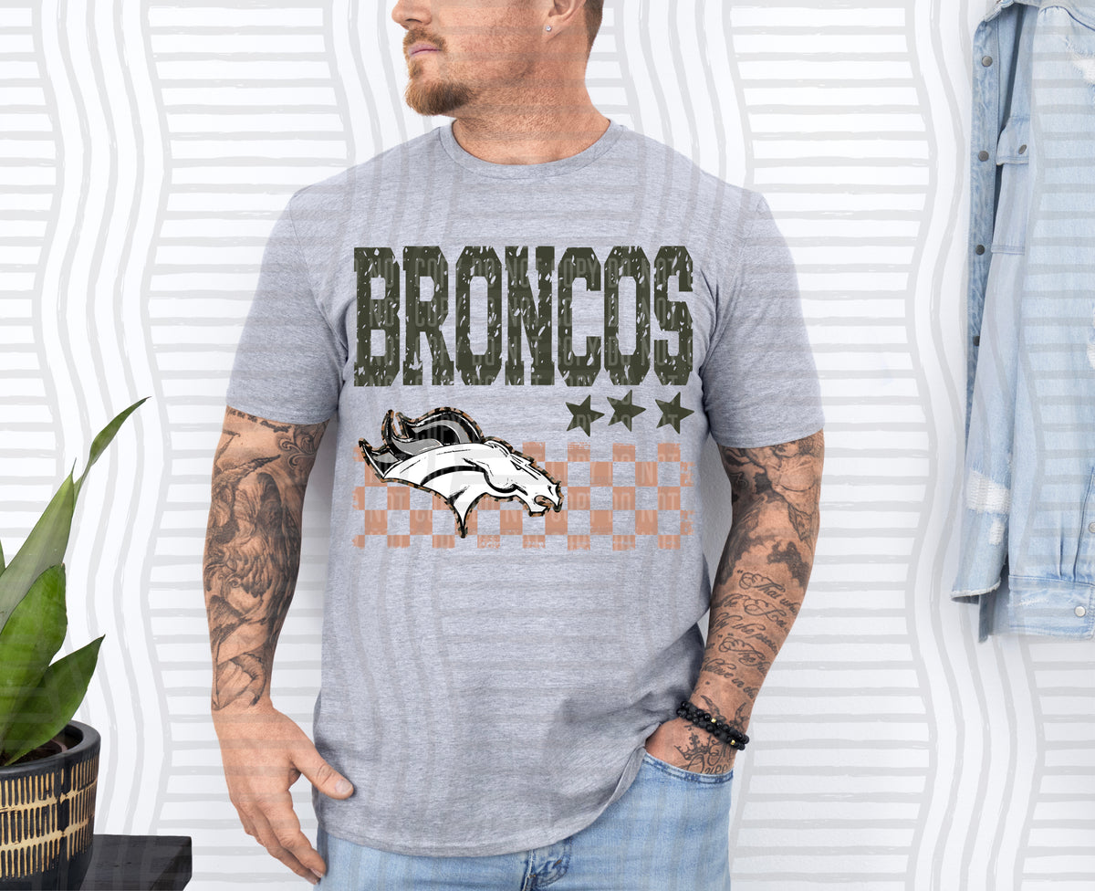 Broncos Tan Checker (Caplinger) DTF Transfers