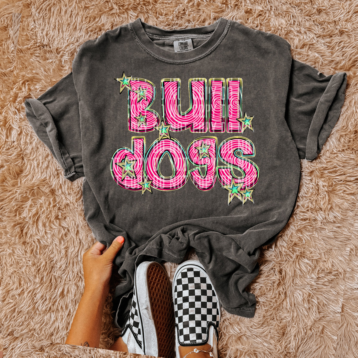 BULLDOGS pink swirl (Caplinger) DTF transfer