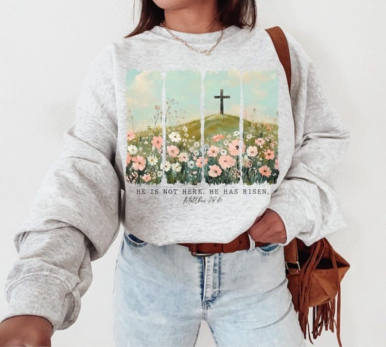 He is not here he has risen valley 87756 DTF transfer