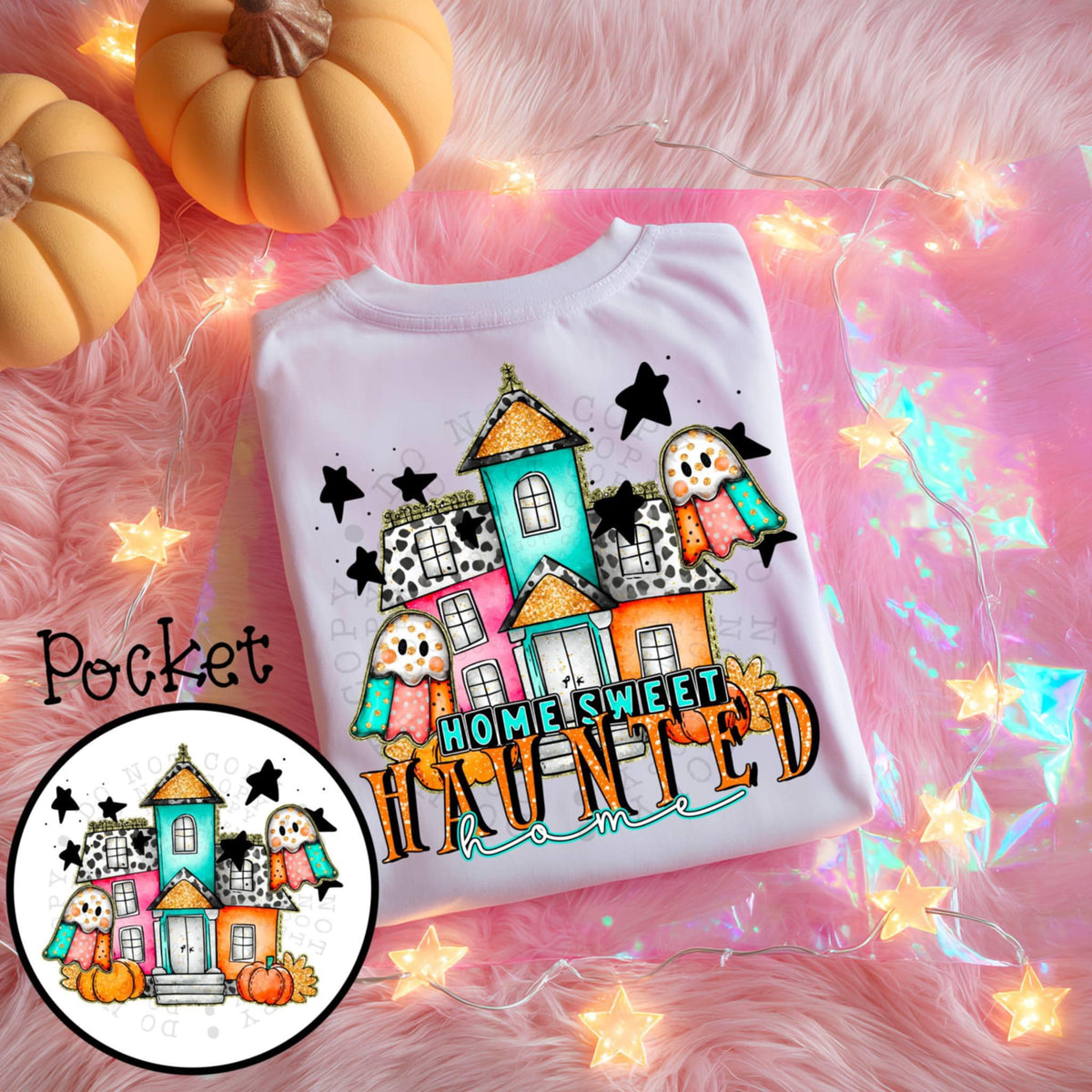 Home sweet haunted home BACK 106262 DTF transfer