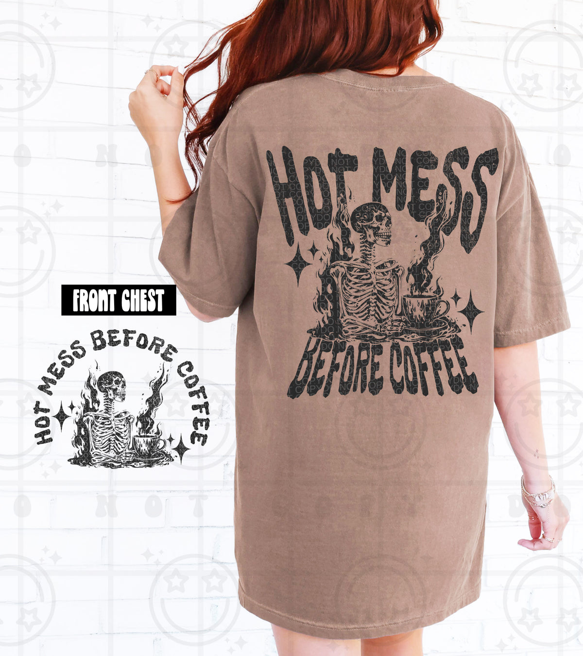 Hot mess before coffee BACK (HW) 99475 DTF transfer