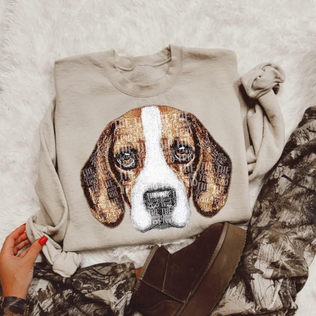 Rhinestone beagle (Classy) 95281 DTF transfer